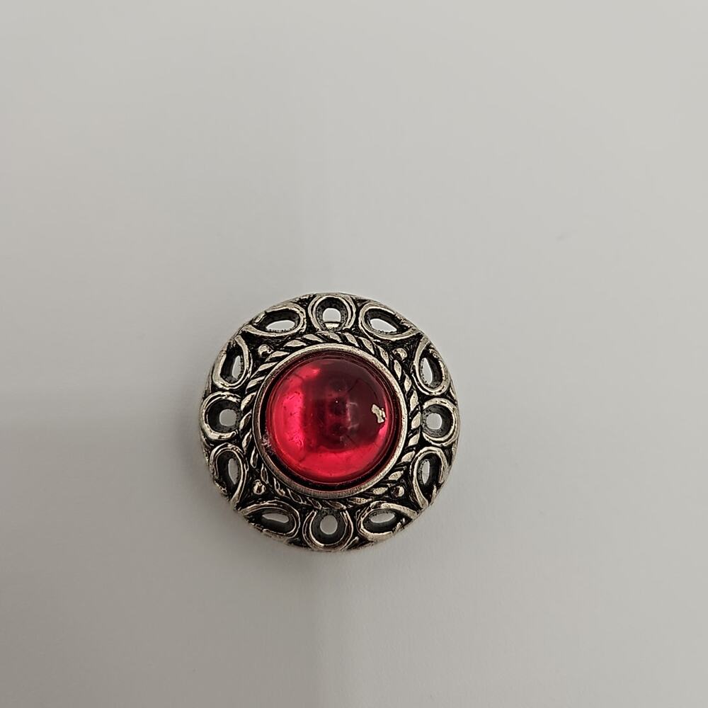 Rhinestone Button Covers Red and Silver set of 6 and Gold set of 6